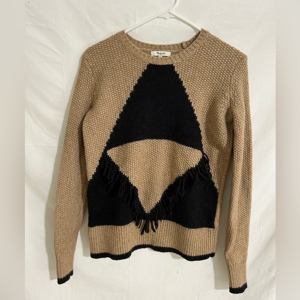 Madewell‎ Geometric Fringe Sweater Size Extra Small